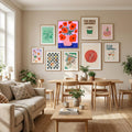 Red Poppies and Ladybirds Floral Illustration Poster by Dirkie Nell in Define Your Sanctuary gallery wall