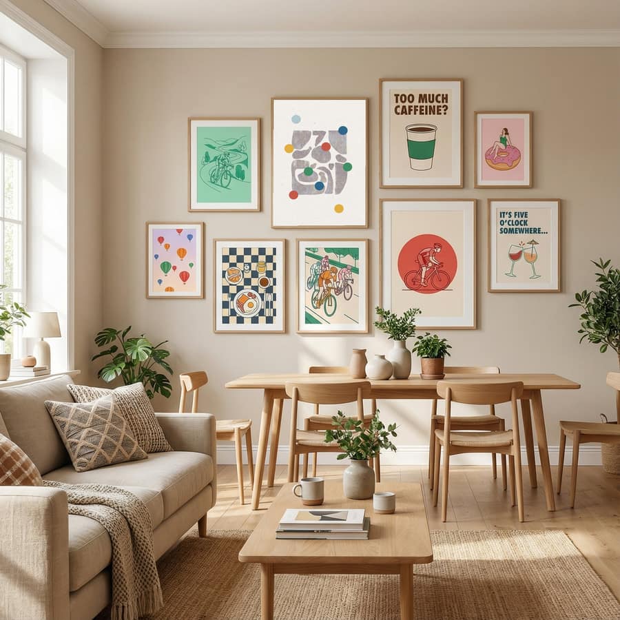 Retro Dots and Paper Poster – plakat og kunsttryk