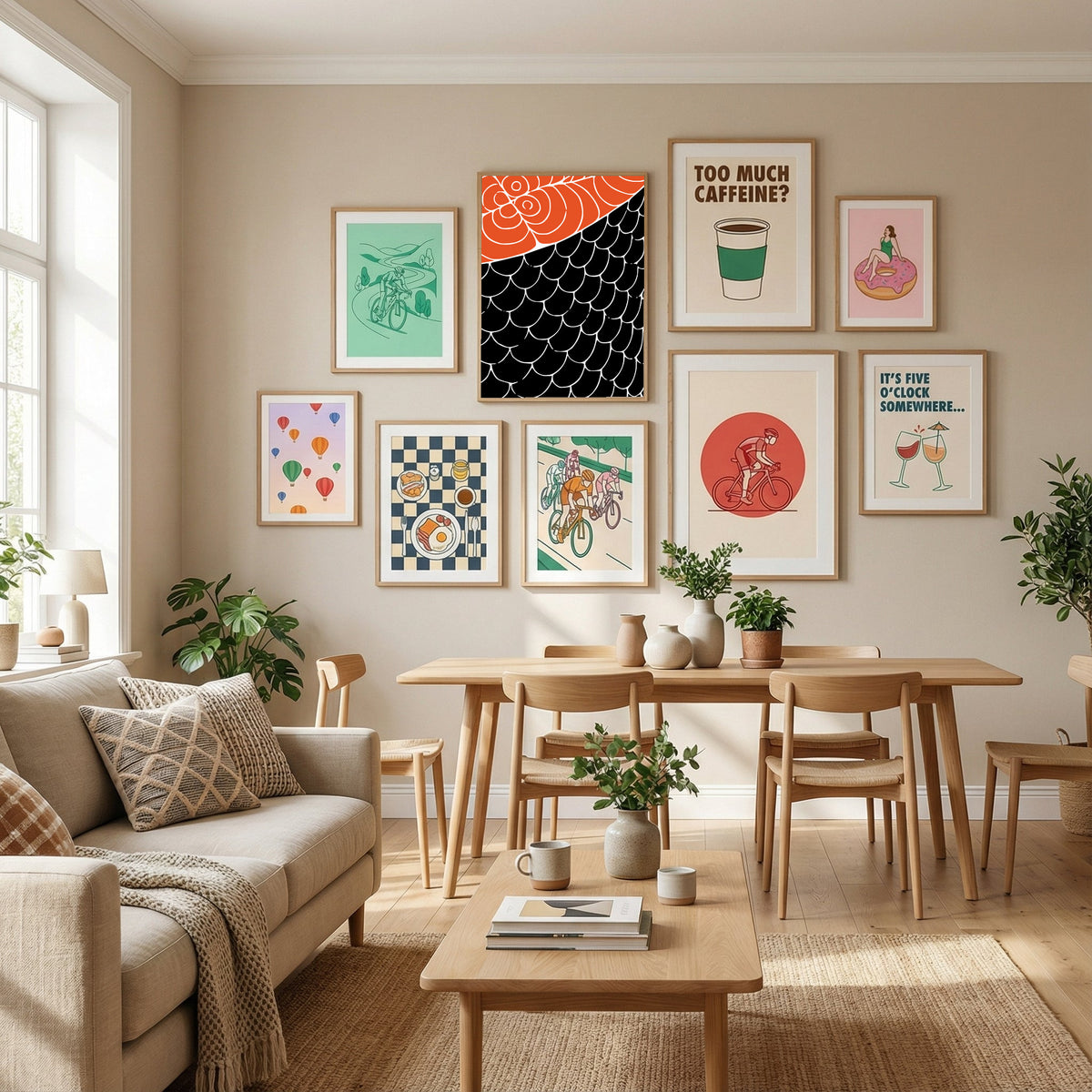 Sashimi Red and Black Poster by Little Dean in Define Your Sanctuary gallery wall