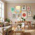 Stacked Ovals in Soft Yellow and Light Blue Poster by Dina Dankers in Define Your Sanctuary gallery wall