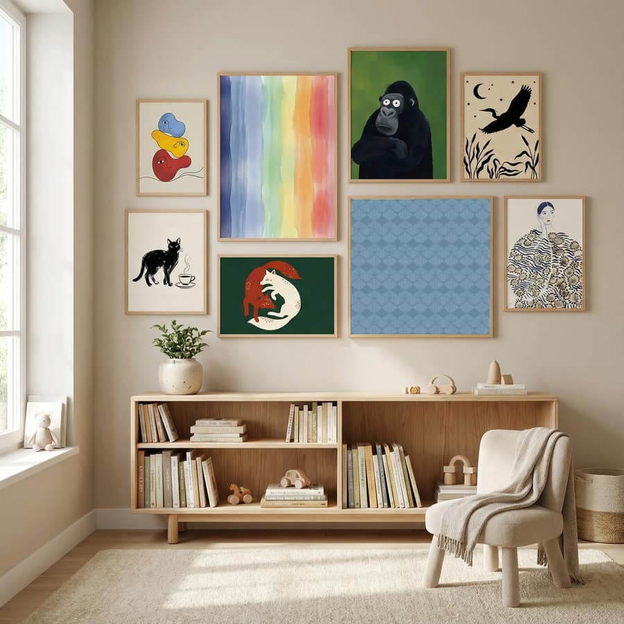 Basic Print 5 Yellow White Copy Poster – poster and art print