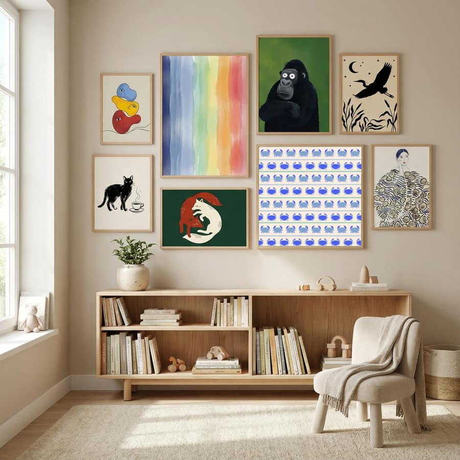 Poster Blue Crabs Nautical Pattern – poster e stampa artistica