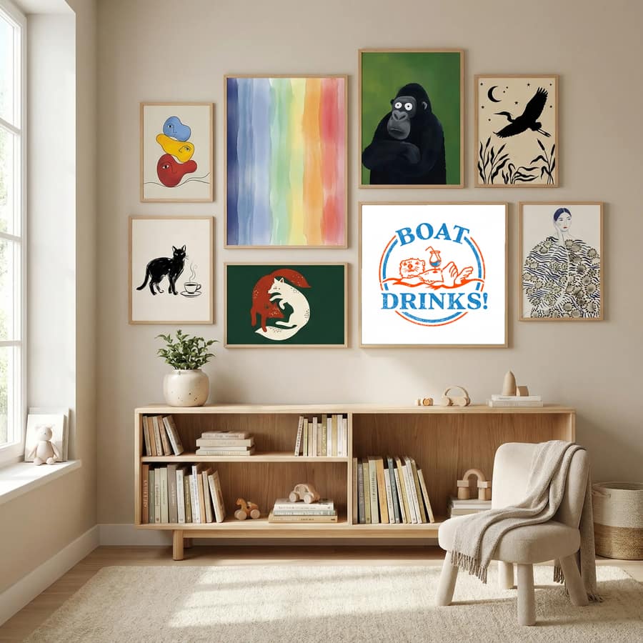 Boat Drinks Cocktail Drinking Otter Poster – Poster und Kunstdruck
