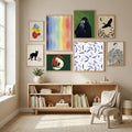 Falling Triple Lines Navy Blue -juliste – juliste ja taidepainatus