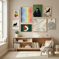 Grey diagonal stripe pattern Poster by Little Dean in Modern Curation gallery wall