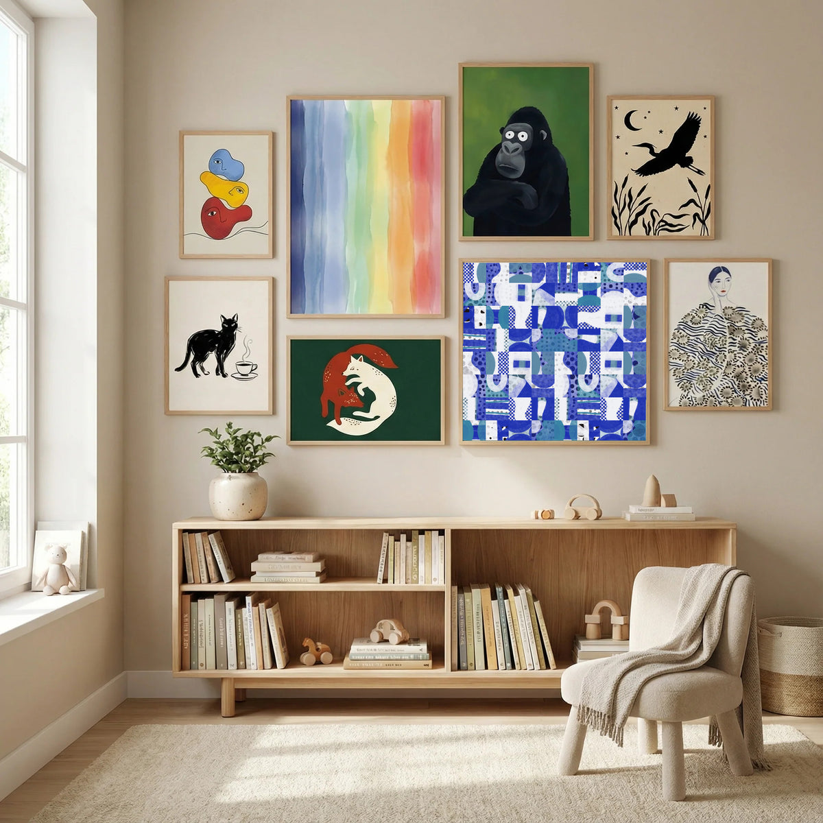 Mid Century Grid Pattern Five Poster by Little Dean in Modern Curation gallery wall