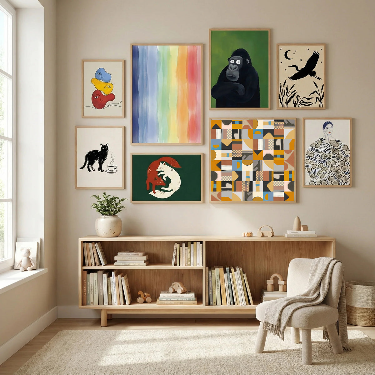 Mid Century Grid Pattern Two Poster by Little Dean in Modern Curation gallery wall