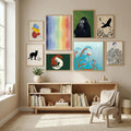 Sailing Boat and Sea Monster Poster – Poster und Kunstdruck
