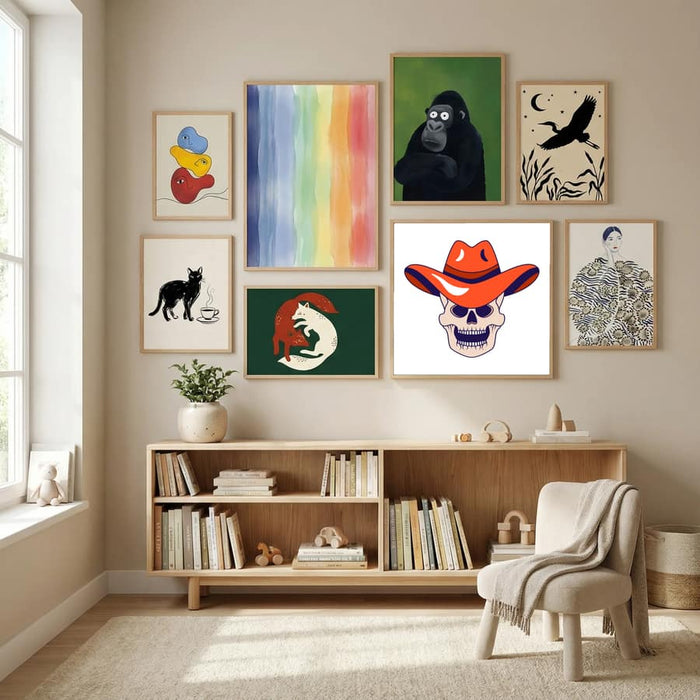 Skullswithheadwear Element12 Poster by Marika Barsrsind in Modern Curation gallery wall