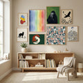 The Mid Century Grid Pattern Poster by Little Dean in Modern Curation gallery wall