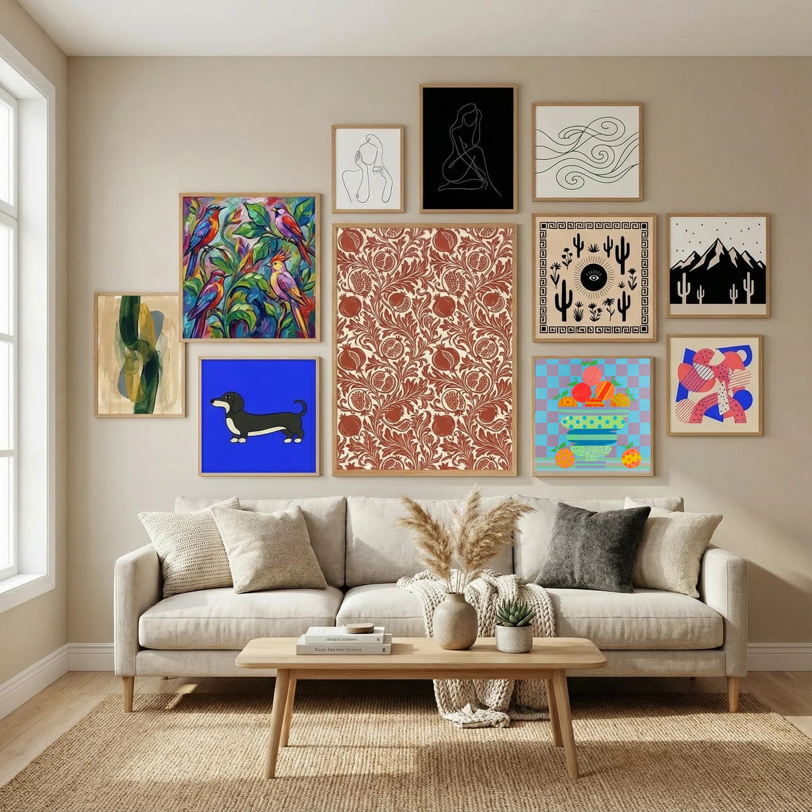 Blues and Oranges Poster by David Galan in Nordic Simplicity gallery wall
