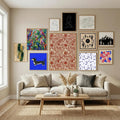 Falling Triple Lines Navy Blue -juliste – juliste ja taidepainatus