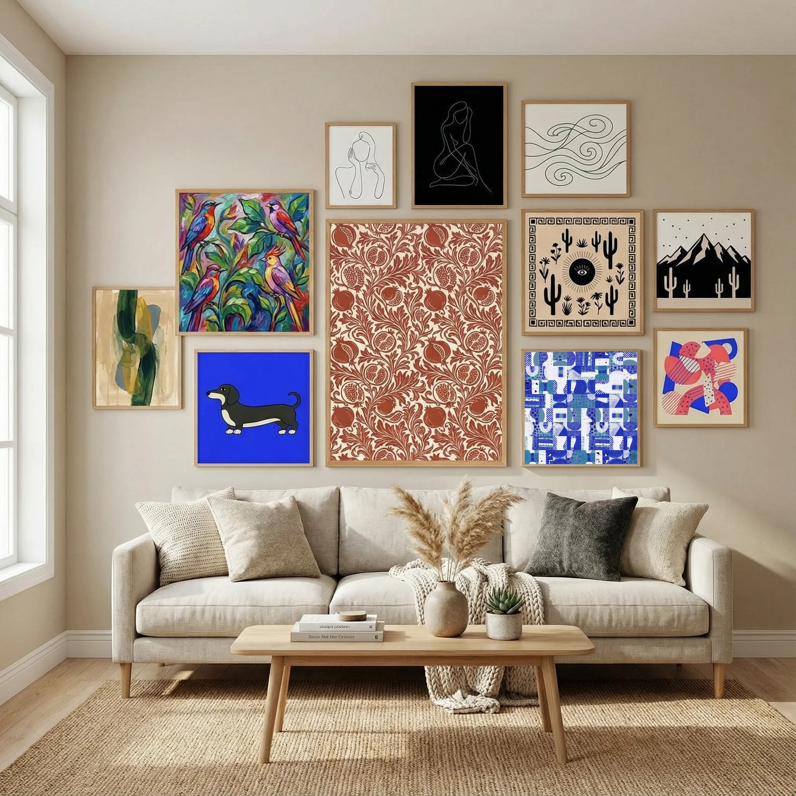 Mid Century Grid Pattern Five Poster by Little Dean in Nordic Simplicity gallery wall