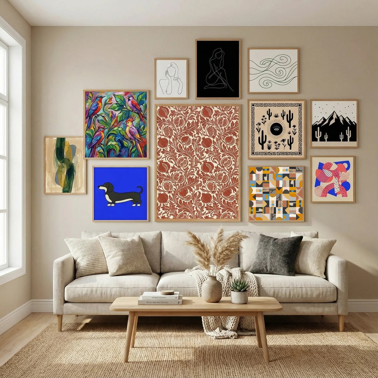 Mid Century Grid Pattern Two Poster by Little Dean in Nordic Simplicity gallery wall