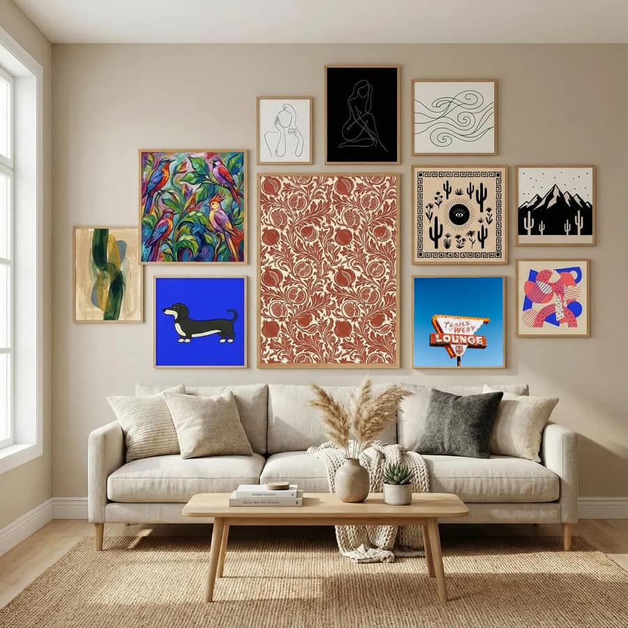 Trails West Lounge Poster by Bethany Young in Nordic Simplicity gallery wall