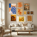 Abstract Collage In Blue and Orange Poster by Little Dean in Nordic Tranquility gallery wall