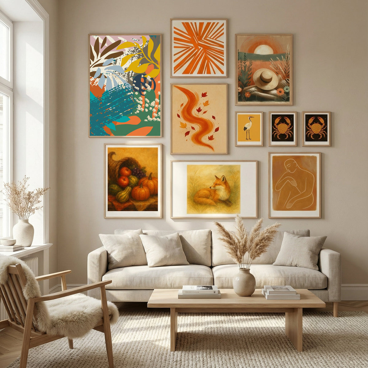 Abstract Leaves Close Up 1 Poster by Annick in Nordic Tranquility gallery wall
