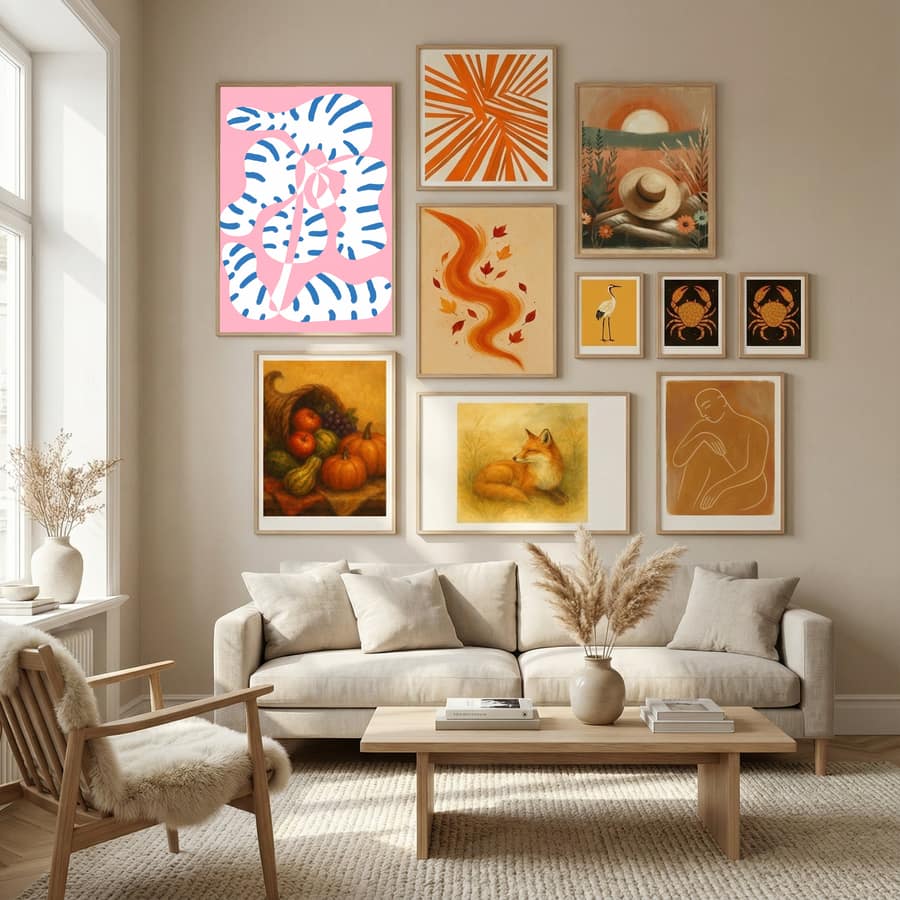 Plakat Abstract Shapes Flower Tiger print – plakat i druk artystyczny