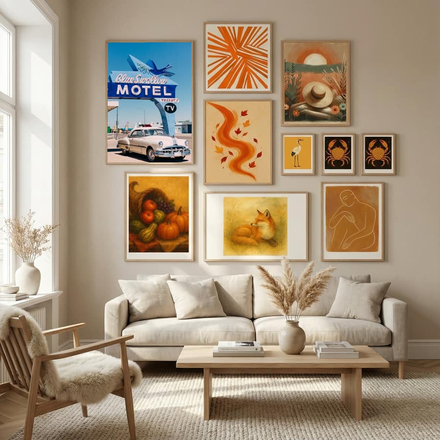 Blue Swallow Motel Poster by Bethany Young in Nordic Tranquility gallery wall