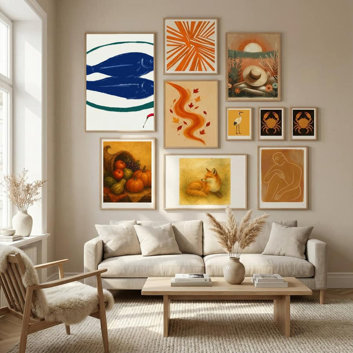 Blue fishes still life Poster – Poster und Kunstdruck