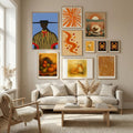 Bold Hat Woman and Stripes New Mexico Style Poster by The Miuus Studio in Nordic Tranquility gallery wall