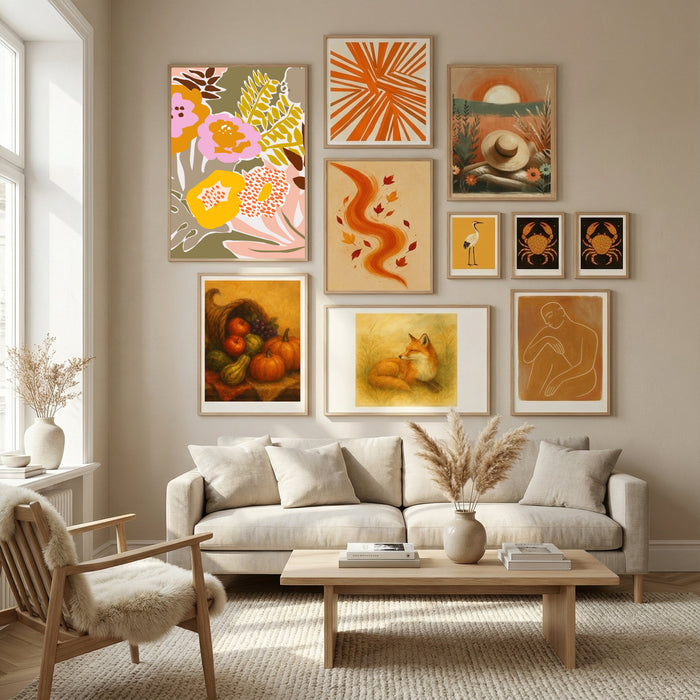 Design for a happy life retro colors Poster by Annick in Nordic Tranquility gallery wall