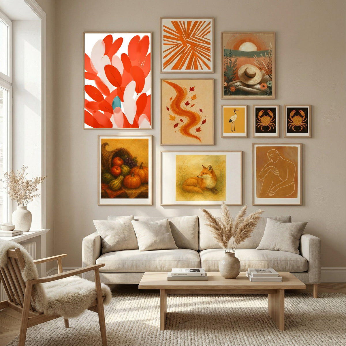 Feathers of Different Birds Flock Together Poster by Uma Gokhale in Nordic Tranquility gallery wall