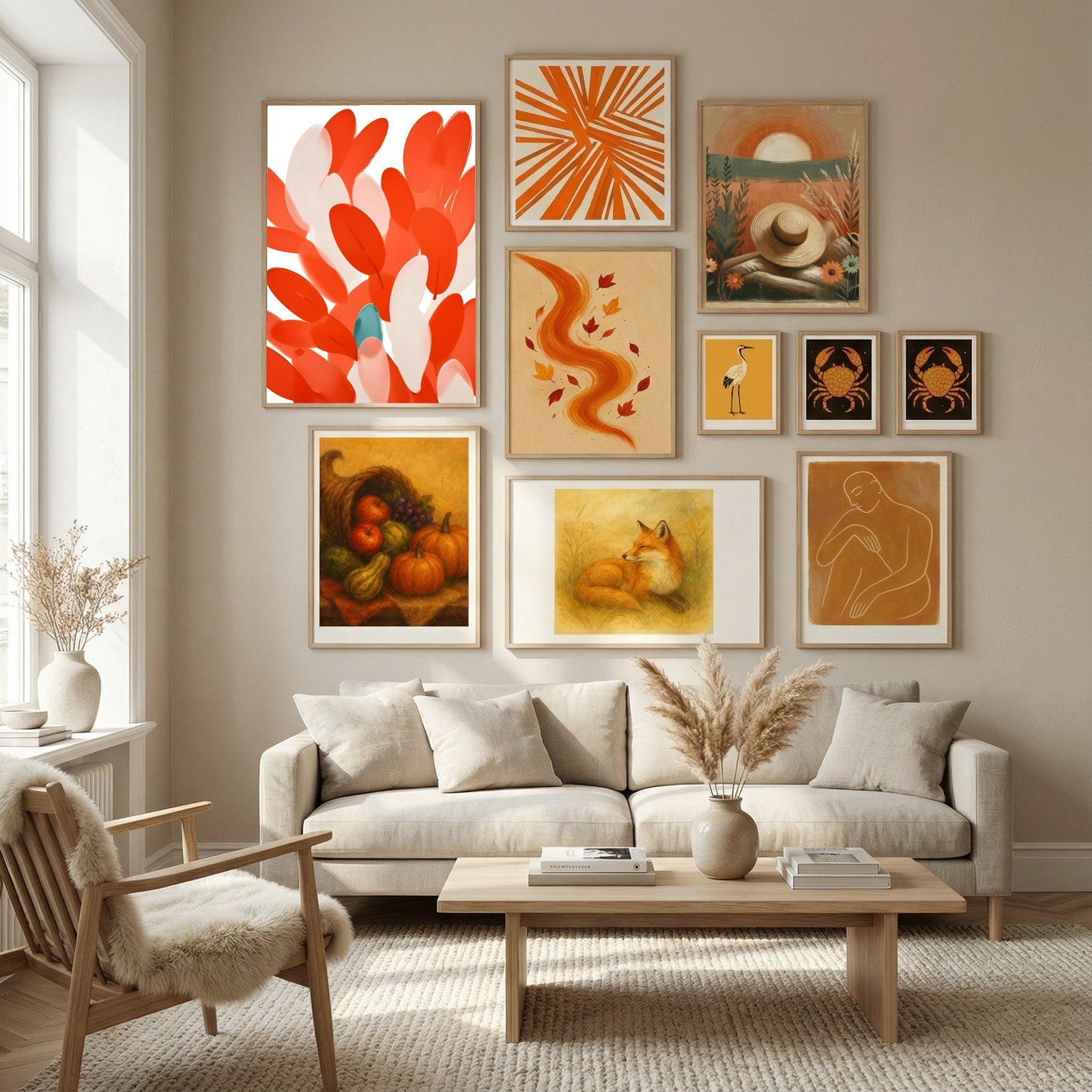 Feathers of Different Birds Flock Together Poster by Uma Gokhale in Nordic Tranquility gallery wall