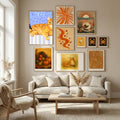 Ginger Cat and Blackbirds Poster – Poster und Kunstdruck