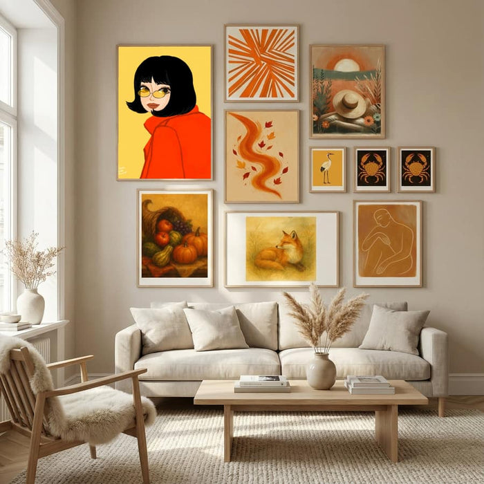 Girl In Red Coat Poster by Dianne Nicole Fernando in Nordic Tranquility gallery wall