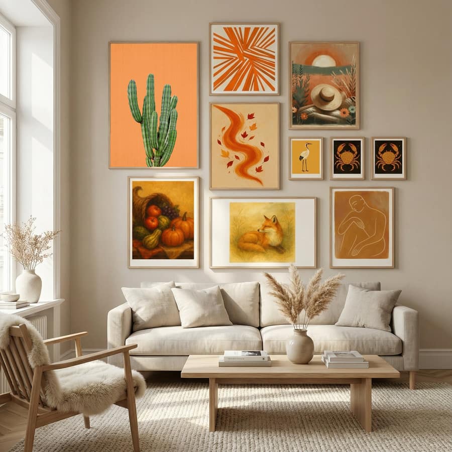 Orange Cactus Poster by Lila & Lola in Nordic Tranquility gallery wall