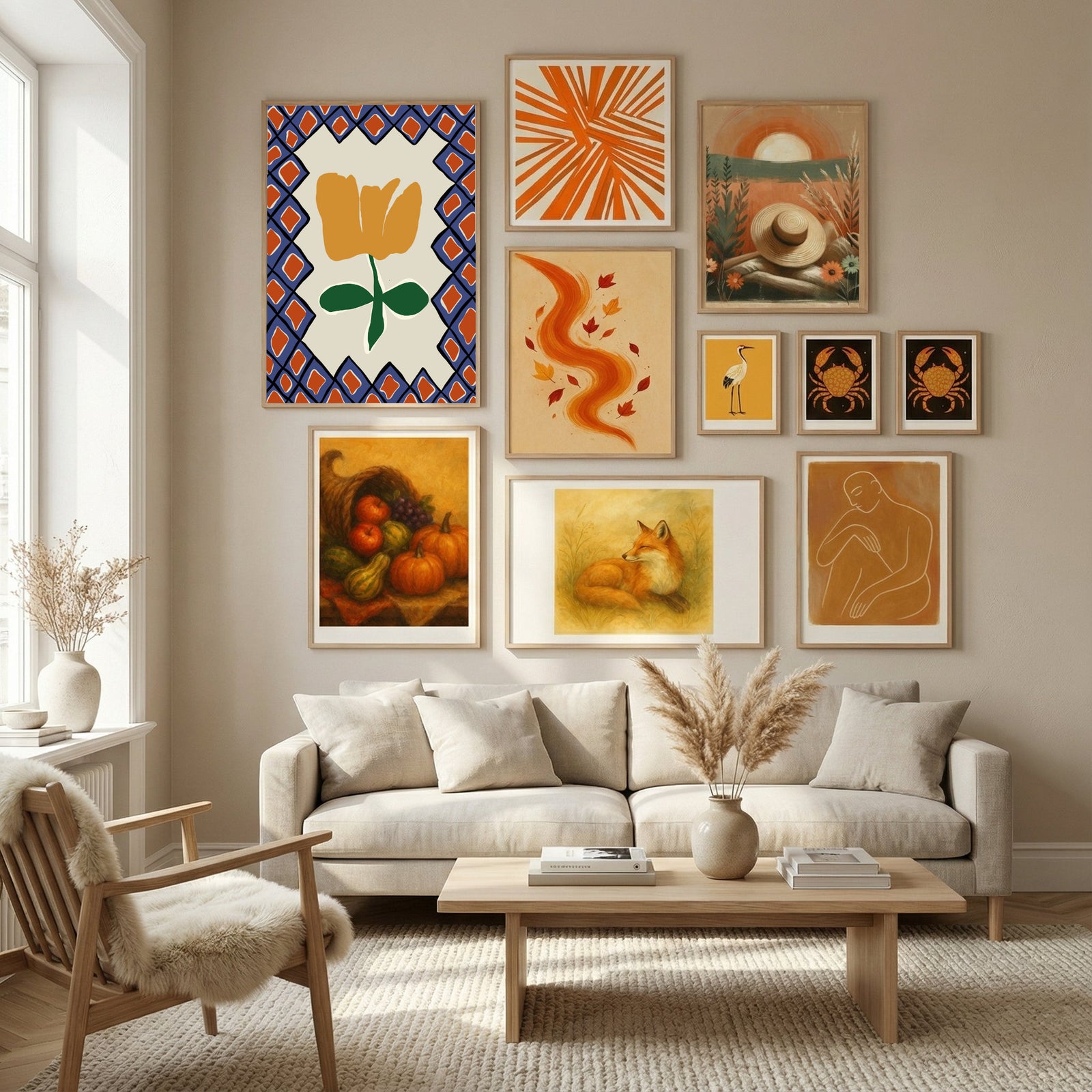 Petal plaid playtime II Poster by Miho Art Studio in Nordic Tranquility gallery wall