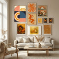 Rainbow Plus Shapes  Blue Mustard9 Poster by Ana Rut Bre in Nordic Tranquility gallery wall