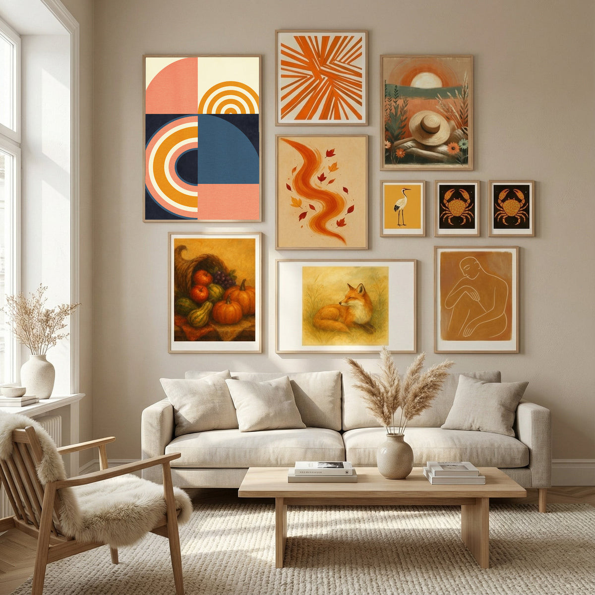 Rainbow Plus Shapes  Blue Mustard9 Poster by Ana Rut Bre in Nordic Tranquility gallery wall