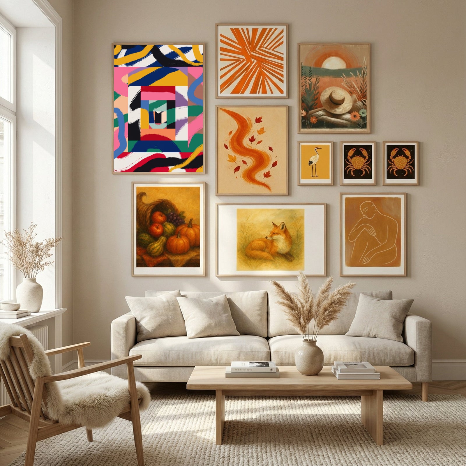 Rainbow Ribbons Abstract Poster by Little Dean in Nordic Tranquility gallery wall