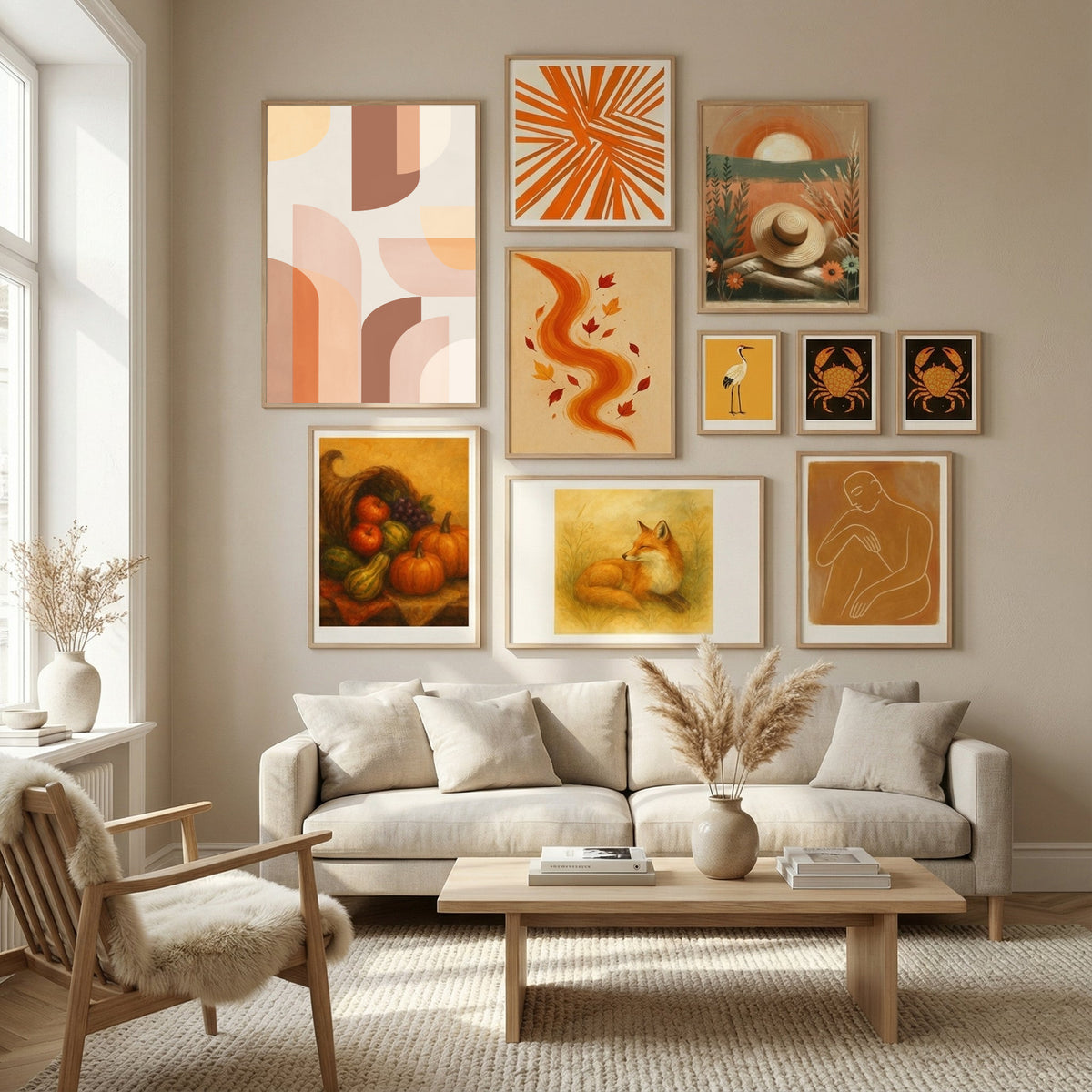 Retro Geometric Poster by Kathrin Pienaar in Nordic Tranquility gallery wall