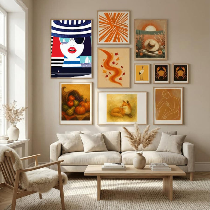 Riviera Style, Graphic Nautical Art Print Portrait Poster – Poster und Kunstdruck