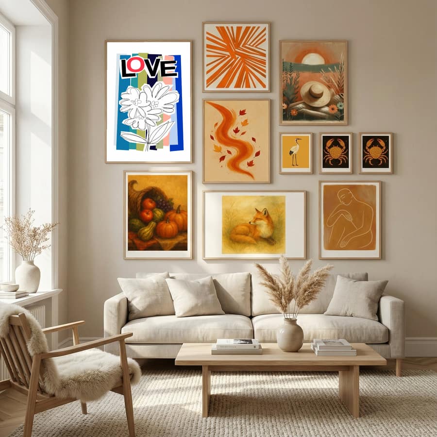 Póster Scribble Flower Blue – póster e impresión artística