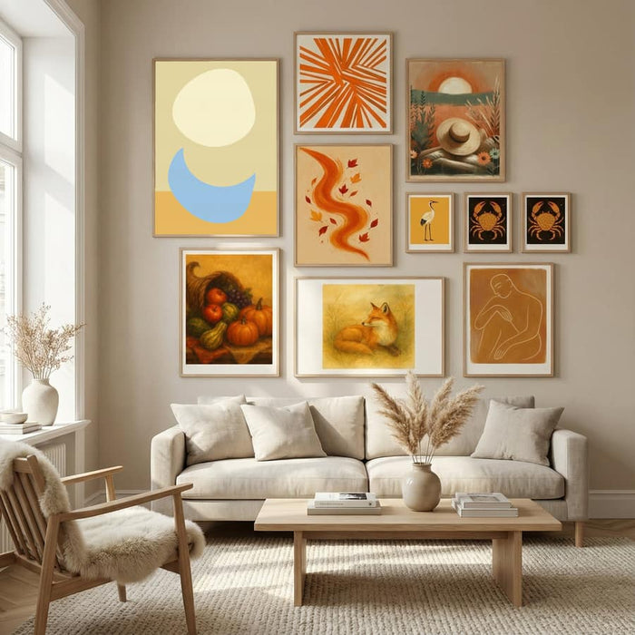 Stacked Ovals in Soft Yellow and Light Blue Poster by Dina Dankers in Nordic Tranquility gallery wall