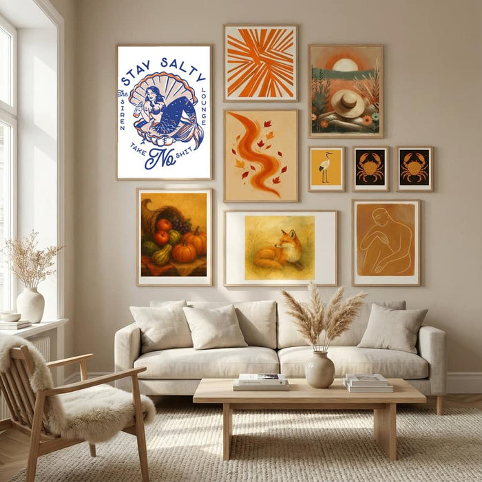 Stay Salty Siren Lounge Pin-Up Mermaid Poster by The Whiskey Ginger in Nordic Tranquility gallery wall