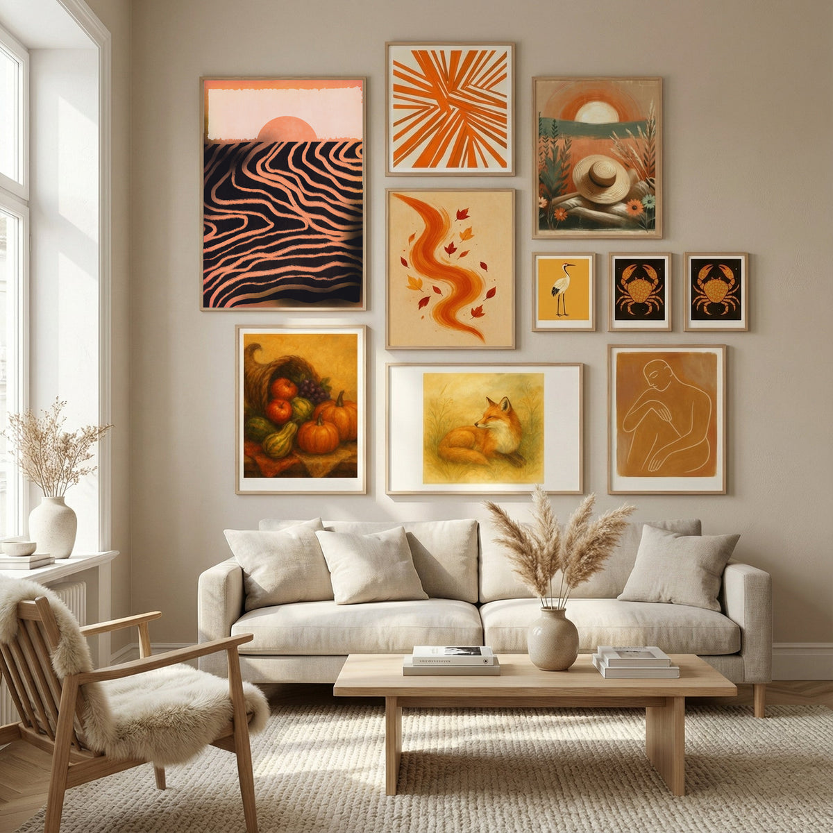 Sunset Cut Out Poster by Little Dean in Nordic Tranquility gallery wall
