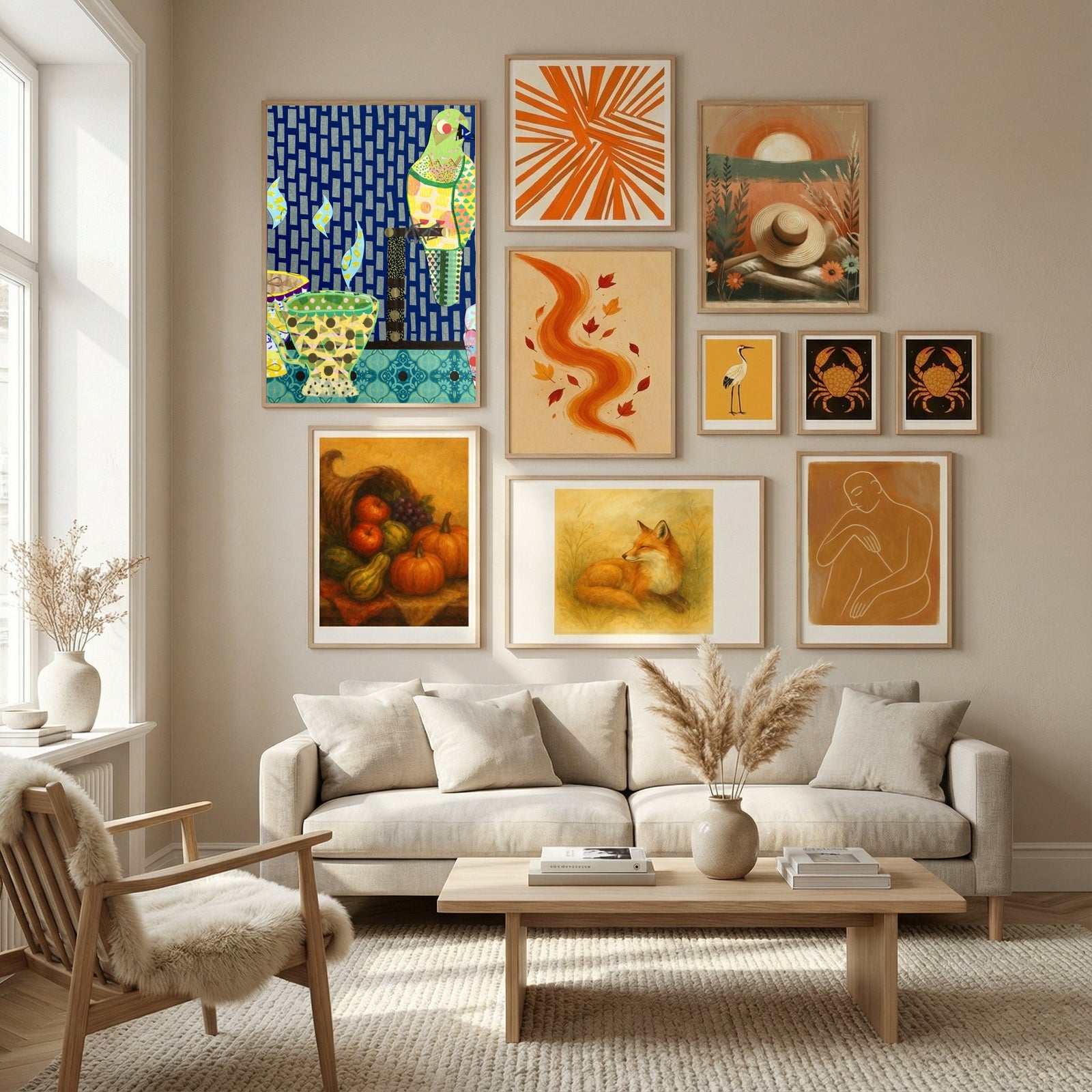 Tea, Bird and Cupcake Poster by David Galan in Nordic Tranquility gallery wall