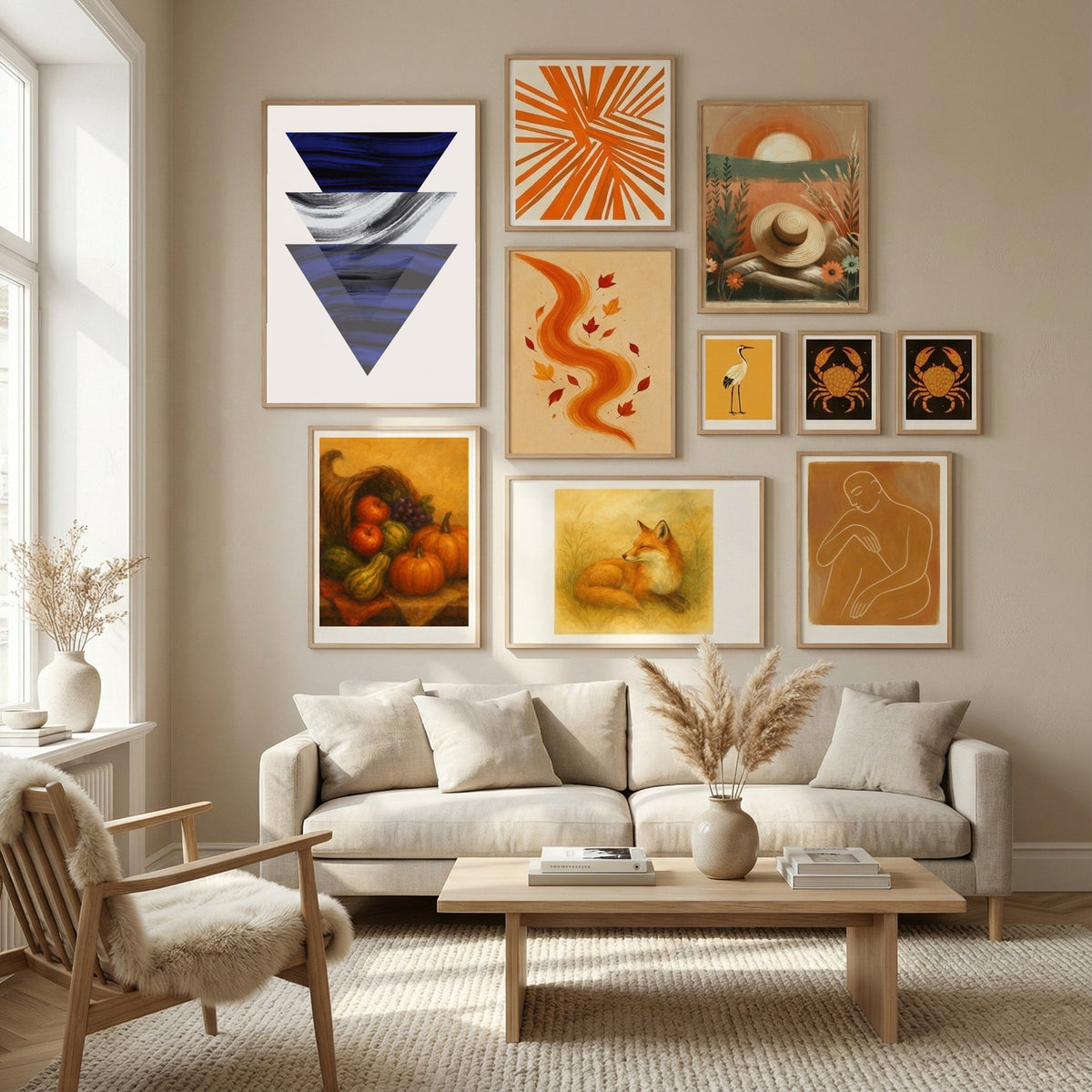 Three Triangular Geometric Poster by Little Dean in Nordic Tranquility gallery wall