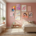 Abstract Color Collage Poster by Little Dean in Serene Pink gallery wall