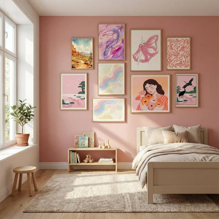 Arizona Desert Poster by Thomas Chedeville in Serene Pink gallery wall