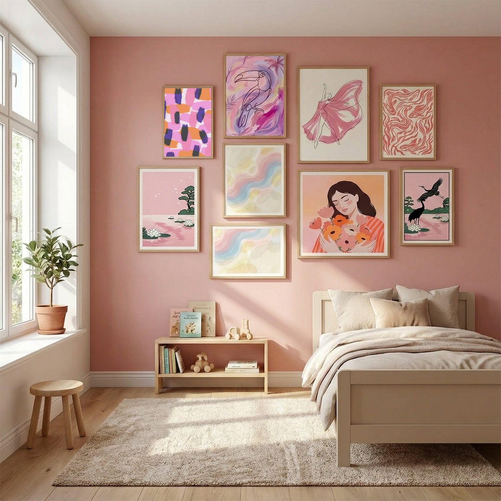 Bold Color Strokes Poster by Treechild in Serene Pink gallery wall