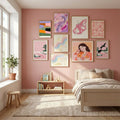 Collage abstract minimalism 02 Poster by Little Dean in Serene Pink gallery wall