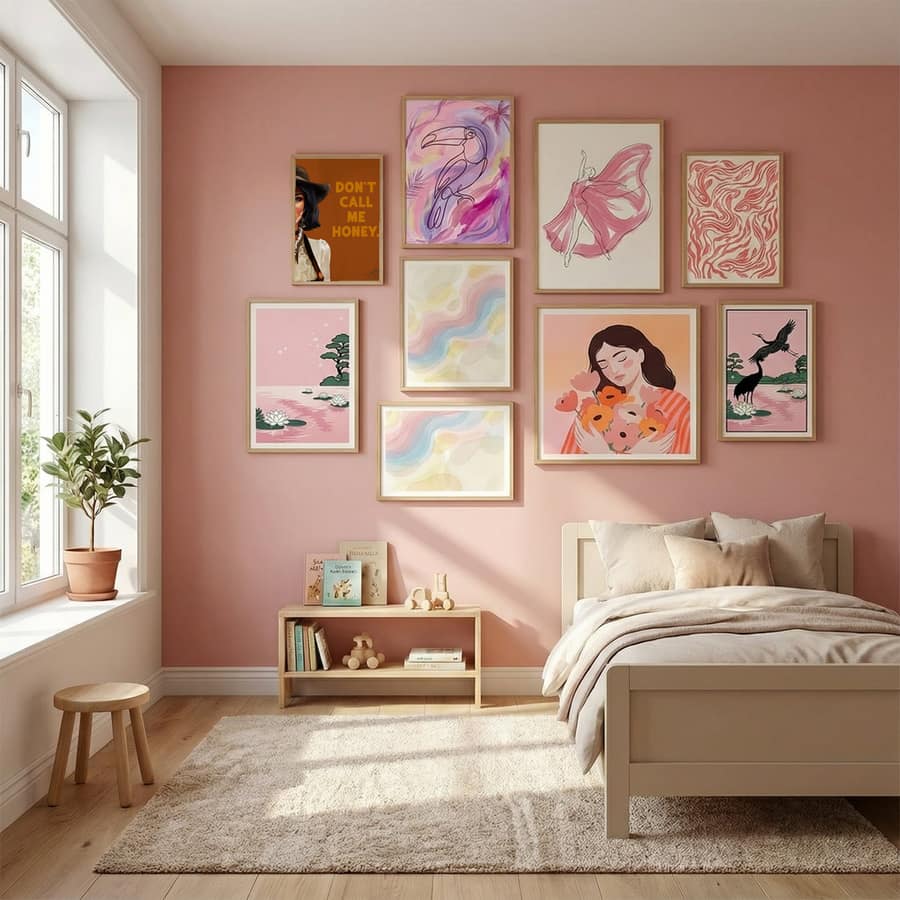 Don't Call Me Honey Badass Western Cowgirl Art Poster by The Whiskey Ginger in Serene Pink gallery wall