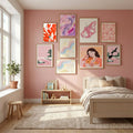 Feathers of Different Birds Flock Together Poster by Uma Gokhale in Serene Pink gallery wall
