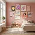Liquid Yellow Poster by Little Dean in Serene Pink gallery wall